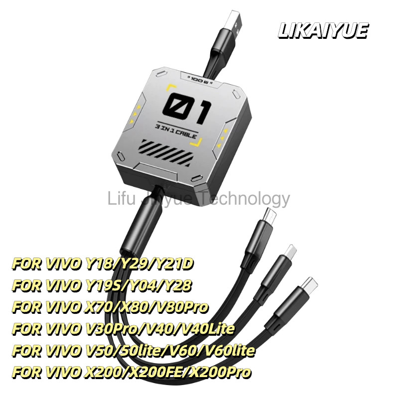 3 in 1 100W ชาร์จโทรศัพท์รถยนต์สายชาร์จ Retractable Fast Charge Data Cable USB Type C/Micro สําหรับ 