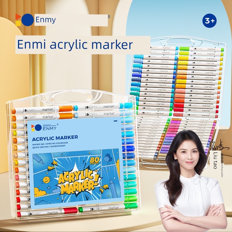 ปากกาสีน้ำ Monami ปากกา MY Color ENMY Enmi ปากกามาร์กเกอร์โพรพิลีนสำหรับนักเรียนชั้นประถมศึกษาศิลปะ8
