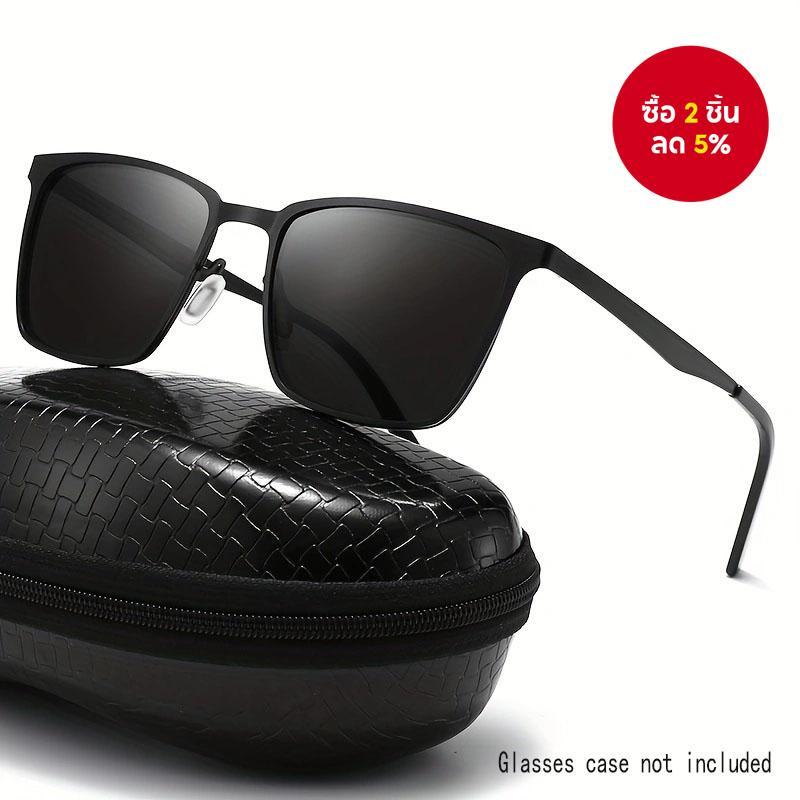แว่นตากันแดดทรงสี่เหลี่ยมโพลาไรซ์สําหรับผู้ชายกรอบโลหะ ยูวี400 ขับรถขี่จักรยานแว่นตากีฬา