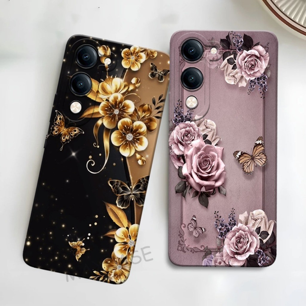 M0P Softcase Hp Vivo Y04 4G ล่าสุด 2025 Bungaa Motif Hp Case - เคส Hp ปัจจุบัน - กล้องซิลิโคน Hp Pro
