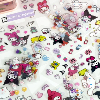 ชุดสติ๊กเกอร์ Sanrio/Kuromi 100 แผ่น กล่องใหญ่ วัสดุ PVC น่ารัก กันน้ำ ลวดลายสวยงาม สติกเกอร์ตัดแบบไม่สม่ำเสมอ สติกเกอร์
