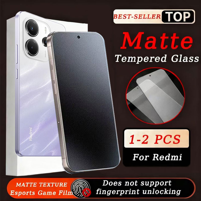 ฟิล์มกระจก ด้าน สำหรับ Redmi Note 14 14s 13 13R 12R 12 Turbo 12s 11 11T 11s 11E 11R 10 10s 9 9s Pro 