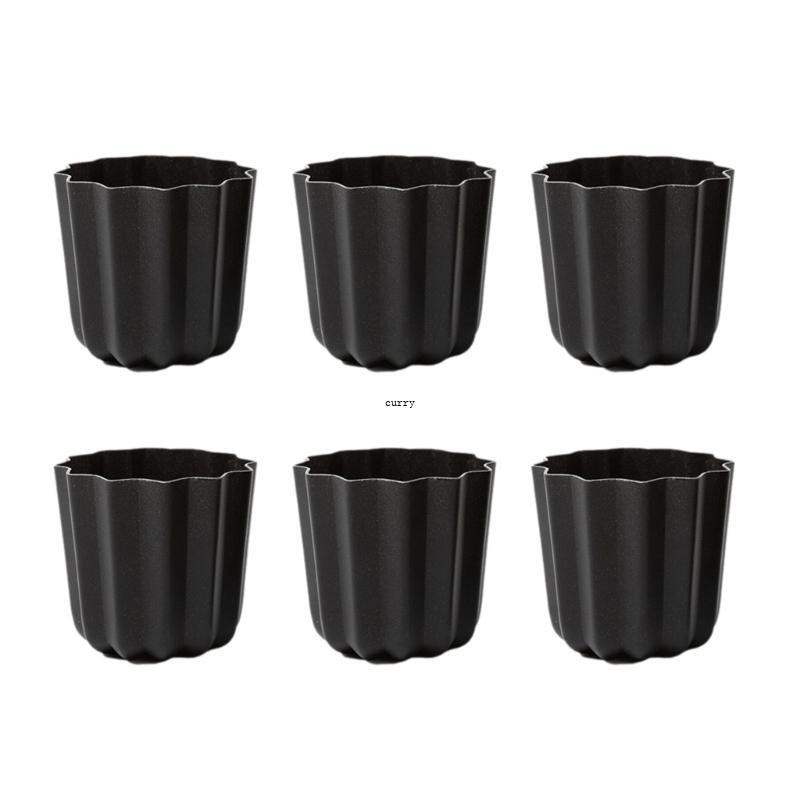 CUY 6 Piece Cannele Nonstick Cake Mold Aluminum Heat Resistant Muffin Tray Pastry Decorating Tool