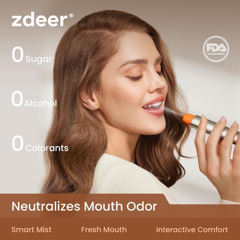 ZDEER Smart Electric Oral Spray ชาร์จได้ ปราศจากแอลกอฮอล์ ทำให้ลมหายใจสดชื่น มาพร้อม 4 Pods