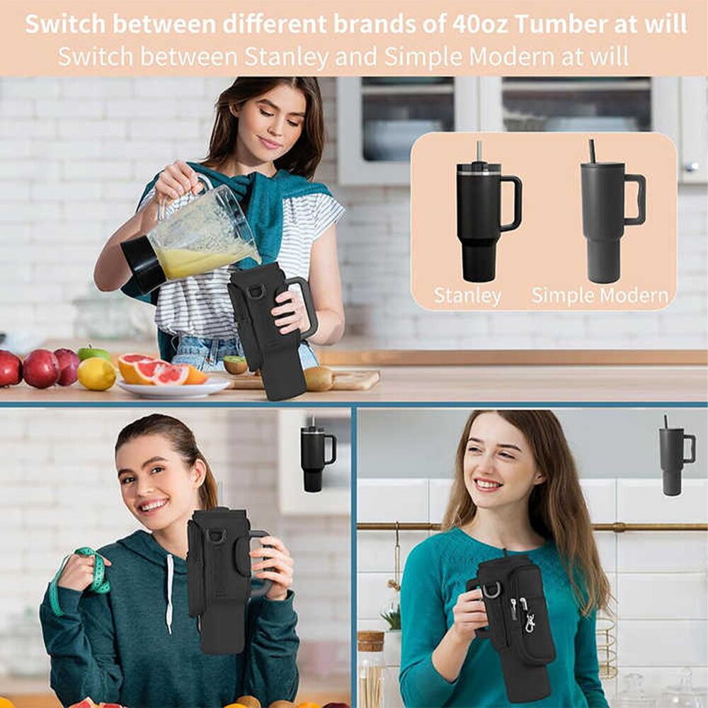 พร้อมส่ง|ที่หุ้มแก้วน้ำ ปลอกแก้วเก็บอุณหภูมิ สำหรับแก้ว1200ml ปลอกแก้วผ้านีโอพรีน พกพาสะดวก สายคล้องมือ - รูปที่ 3