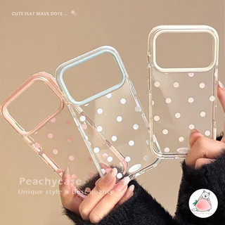 INS Polka Dotโปร่งใสโทรศัพท์มือถือสําหรับiPhone 17 16 15 14 13 12 Pro Max 11 17promax Big Hole Shock Resistance Protector TPUปกหลังเชลล์
