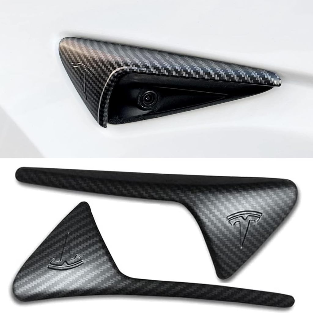 2 ชิ้นฝาครอบกล้องด้านข้างใช้งานร่วมกับ Tesla รุ่น 3 2022 2023 รุ่น Y 2022 2023 ฮาร์ดแวร์ HW 4.0 ไฟเล