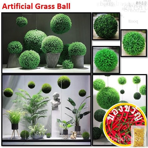 cod [SG SELLER] Artificial Topiary Grass  Ball Artificial Plants Flowers Green Outdoor
