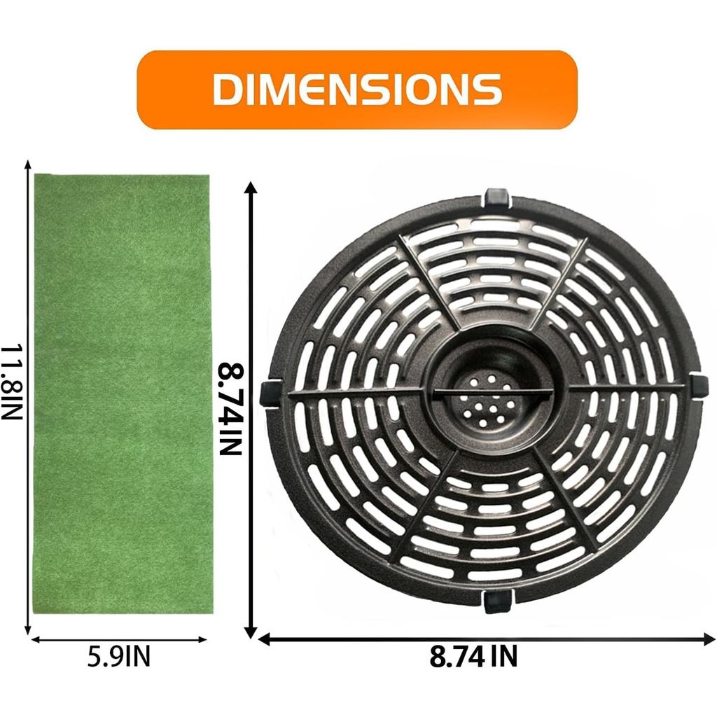 BeranWung 5QT Round Air Fryer Crisper Plate Tray for Ultrean 4.2QT/Gowise USA/PowerXL/Dash/Chefman A