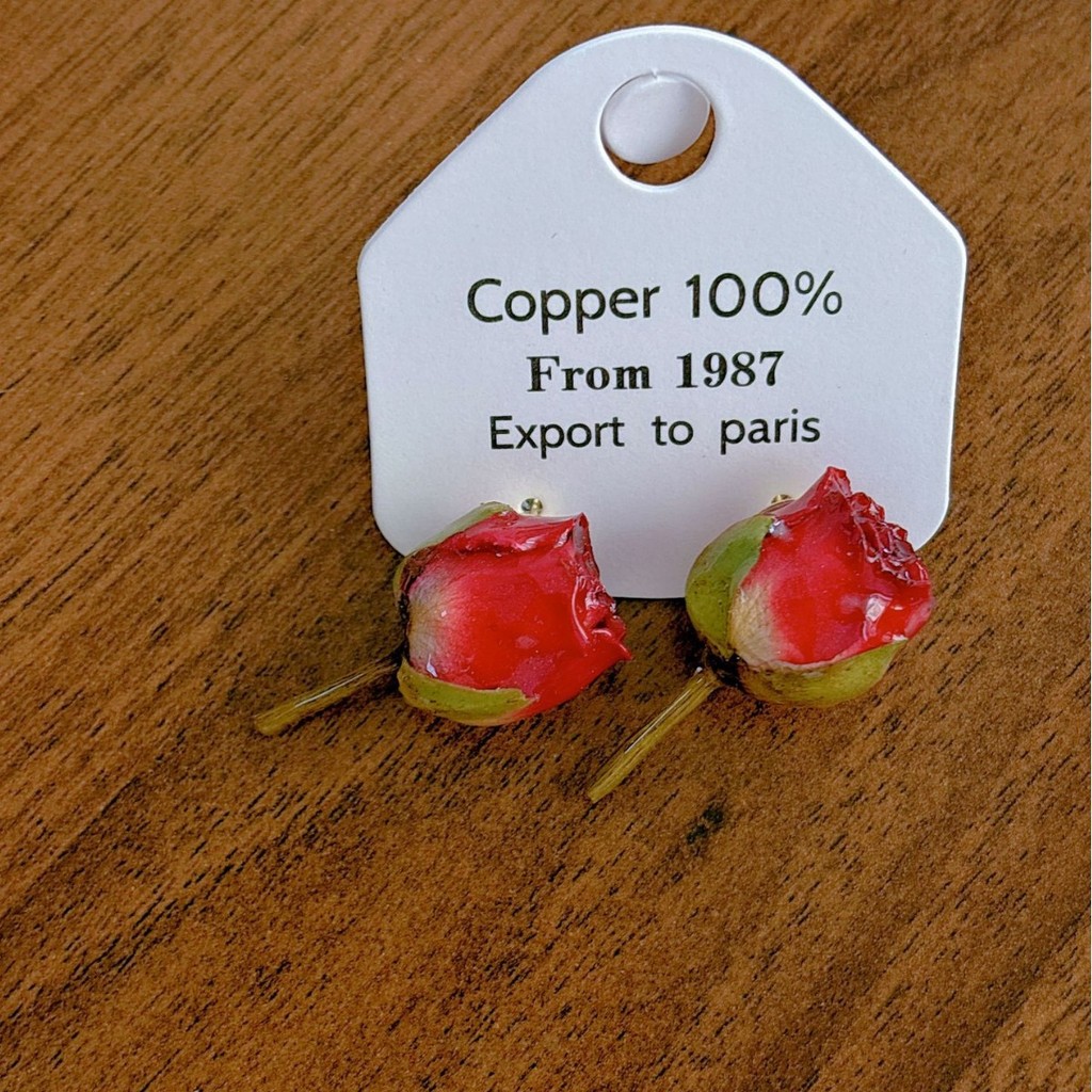 ต่างหู DUOYI ออกแบบสามมิติเหมือนดอกกุหลาบจริงในสไตล์โมริ พร้อมส่ง