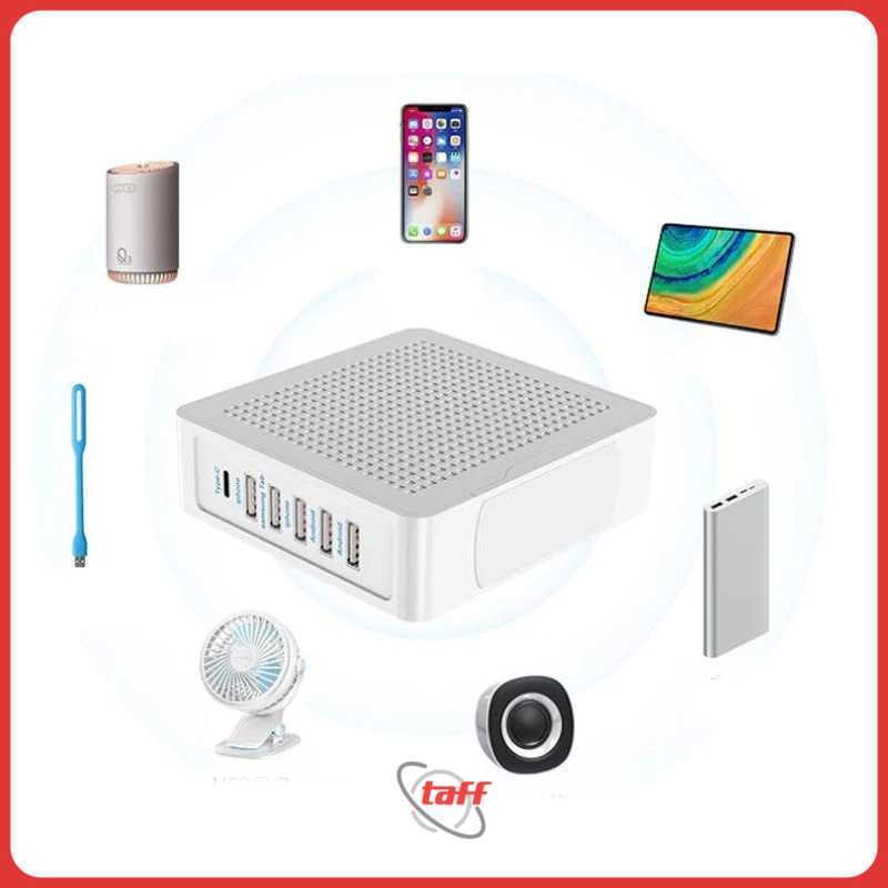 USB Hub Charger 10 Multi Port Type C 5V/10A 60W EU Plug - YC-A22