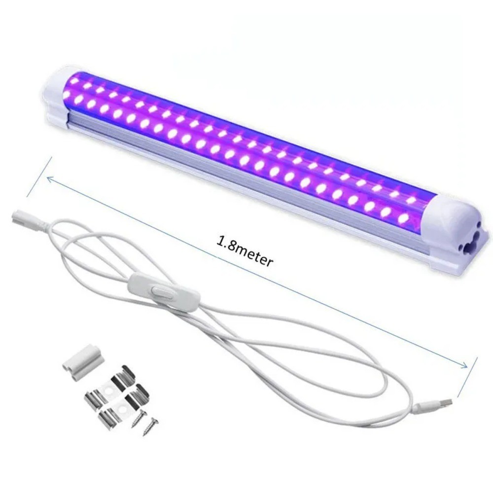 10W DC5V ปลั๊ก USB อินพุต UV Light Tube Bar ประเภทสีม่วง UVA LED 365nm 395nm สําหรับ KTV Bar หมึก Curing