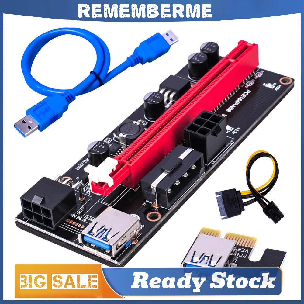 Ver009S PCI-e Riser การ์ด PCI Express 1X ถึง 16X อะแดปเตอร์ USB 3.0 สายเคเบิลข้อมูล