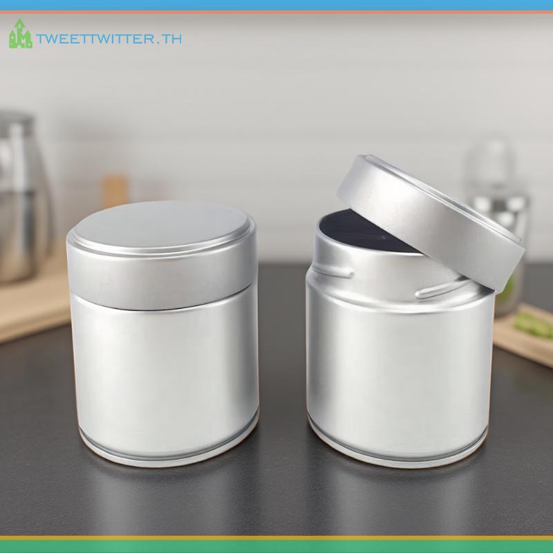 Tweet 1 ชิ้นแบบพกพา Matcha สามารถหนา Tinplate ชาปิดผนึก Jar เครื่องเทศกล่องเก็บคอนเทนเนอร์กล่อง Gadgets ครัวในครัวเรือน TH