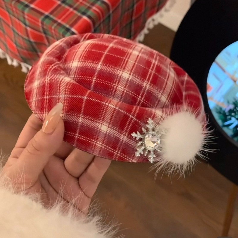 หมวกคริสต์มาสประดับเพชรแฟลช กิ๊บรูปแมว สำหรับตกแต่งผมในวันหยุด - รูปที่ 5