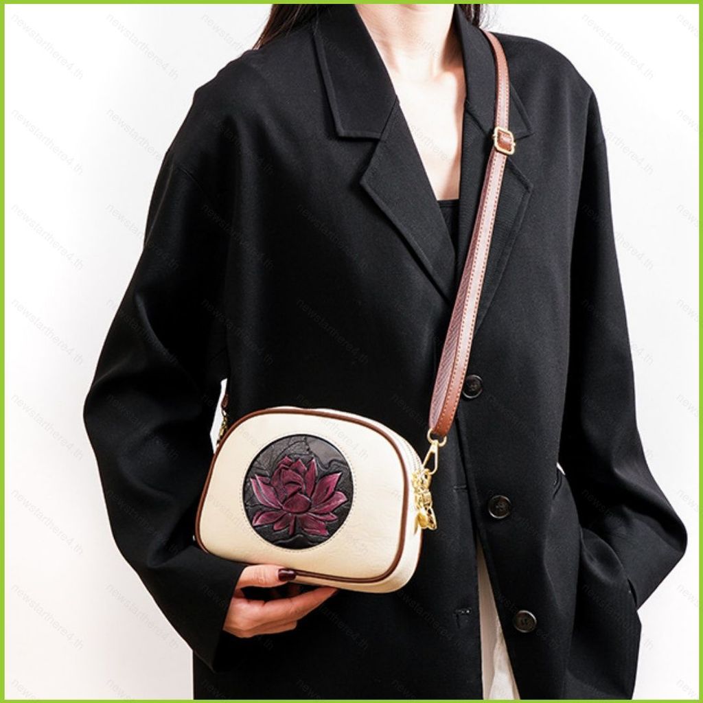 NS4 Lotus นูน Retro Crossbody กระเป๋าสําหรับผู้หญิงแฟชั่นและแบบพกพากระเป๋าสะพายกระเป๋า SN4