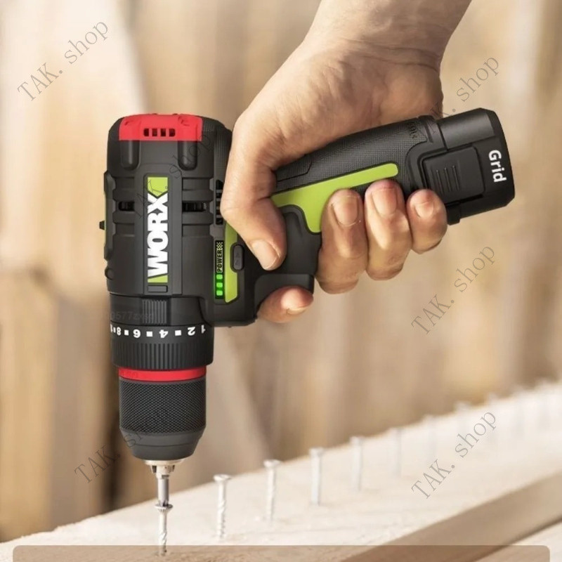 [NEW] WORX WU135 สว่านไฟฟ้าไร้สาย 12V 50Nm 1800rpm มอเตอร์ไร้แปรงสําหรับปรับปรุงบ้านช่างไม้ Metalwor