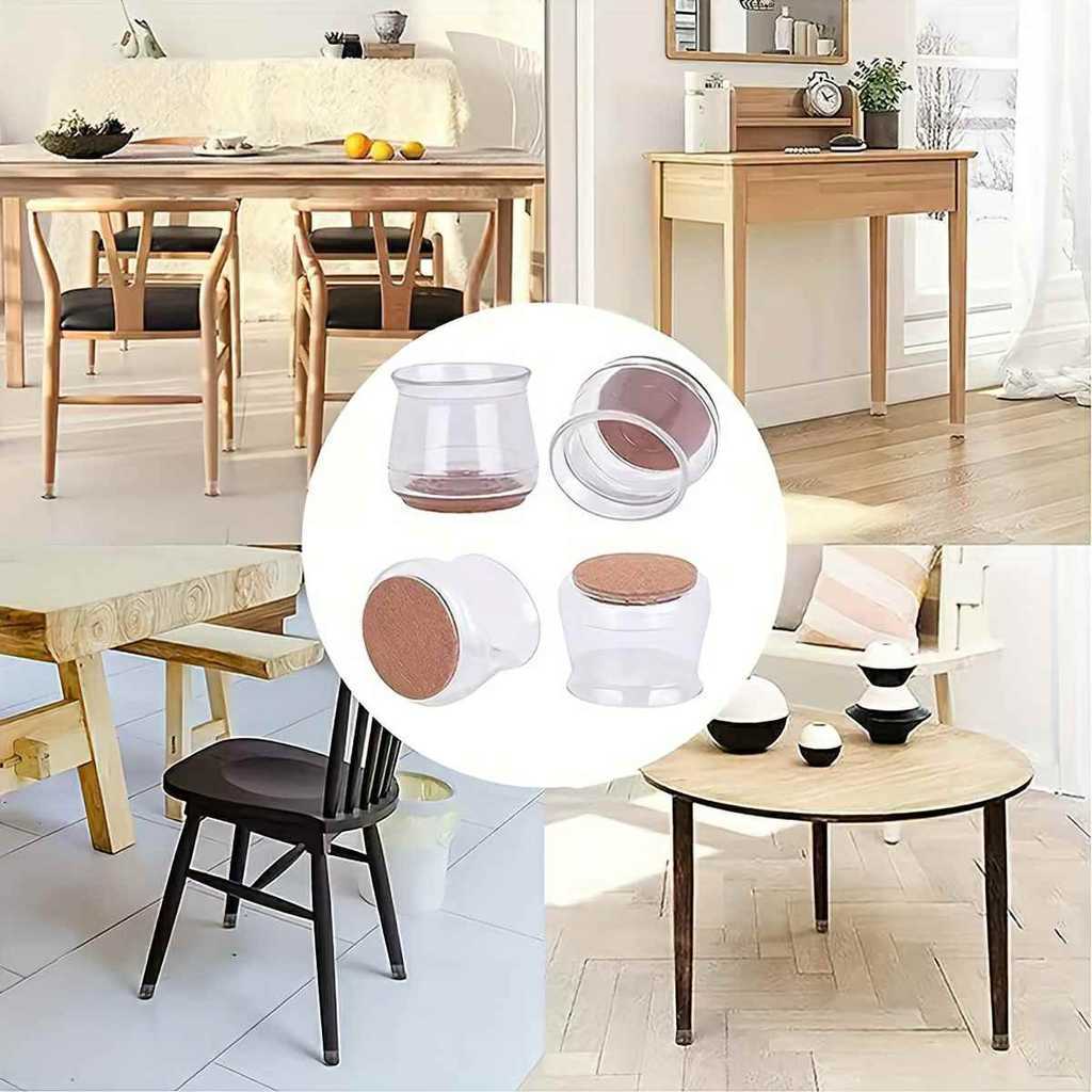 ผ้าคลุมขาโต๊ะ ผ้าคลุมขาเก้าอี้ซิลิโคนเพื่อปกป้องขาเก้าอี้ - พื้นป้องกันรอยขีดข่วนคุณภาพดี Anti-Noise