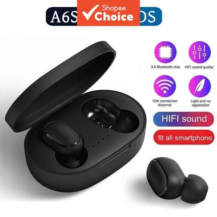A6S หูฟัง TWS หูฟังไร้สายบลูทูธตัดเสียงรบกวนกีฬาหูฟังสํานักงานพร้อมไมโครโฟน