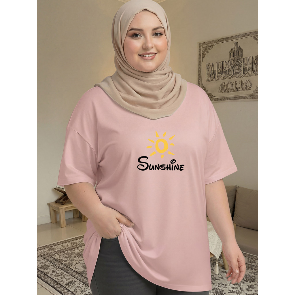 2W092 [AIYOU] XL-5XL เสื้อยืดผู้หญิง Plus ขนาด Tshirt เสื้อผ้าผู้หญิง Baju Perempuan Crop Top เสื้อผ