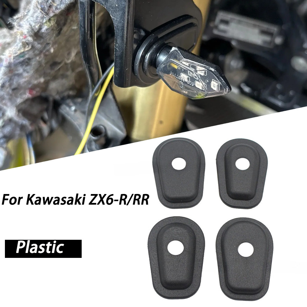 รถจักรยานยนต์สีดําไฟเลี้ยวตัวบ่งชี้อะแดปเตอร์ Spacers สําหรับ Kawasaki ZX6R ZX6RR ZX7RR ZX636 ZR-7S 