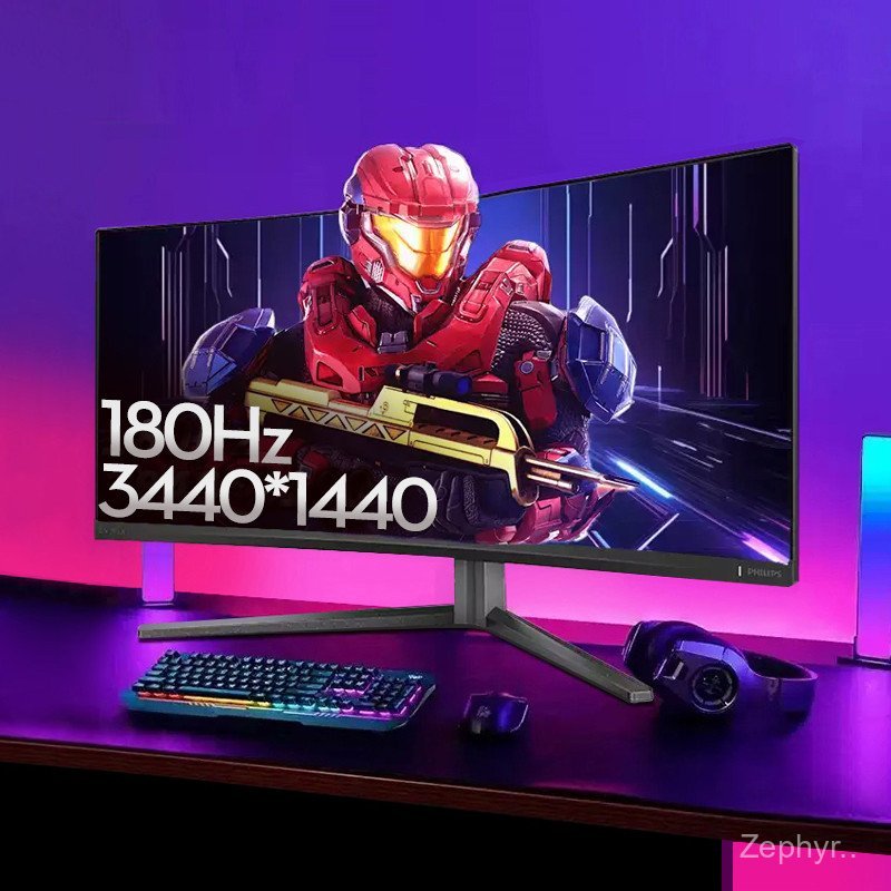 Philips โค้ง 34 นิ้วพร้อมหน้าจอปลา 4K Gaming Display 180HZ เกม HD หน้าจอขนาดใหญ่ 34M2C5500