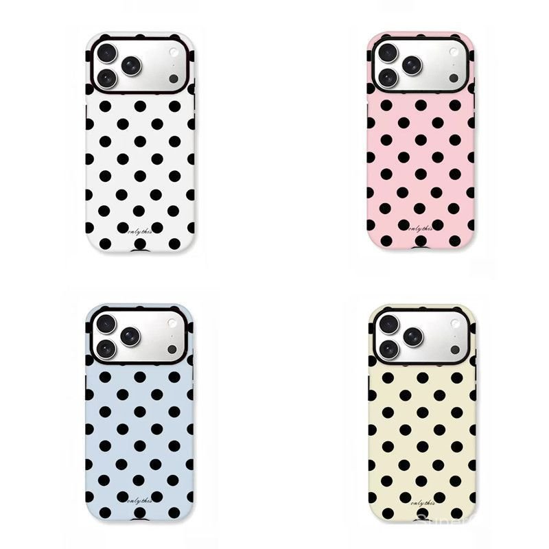 เคสโทรศัพท์ เหมาะสําหรับ iPhone X XS XR XSMAX 11 12 13 14 15 16 17 Pro max Plus Air ฟิล์มลายจุดน่ารักสองในหนึ่งเดียวกันกระแทกกันกระแทกกันกระแทกเคสรวมทุกอย่าง DZOW