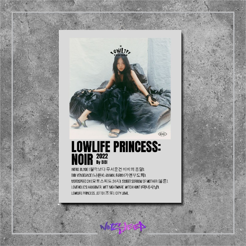 โปสเตอร์เพลงปกไม้ Lowlife Princess: Noir by BIBI