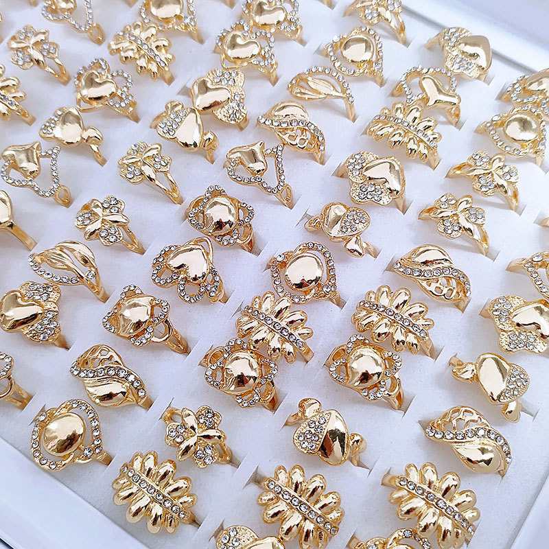 แหวน Africa Middle East Trading Jewelry KC Gold Diamond Heart Ring Female Shop Product Small Gift