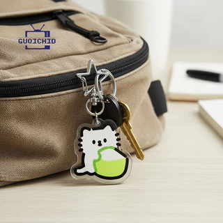 พวงกุญแจ โซ่พวงกุญแจ น่ารักKey Chain keyringสาย ลูกแมว ลูกสุนัข อะคริลิค จี้โทรศัพท์ การ์ตูน คู่ โซ่โทรศัพท์