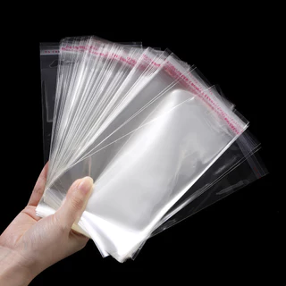 St.kunkka 100Pcs ถุงแก้วฝากาว ถุงแก้ว ใสมี าดสามารถปิดผนึกได้ DIYบรรจุภัณฑ์ลูกปัด สร้อยคอ เครื่องประดับ