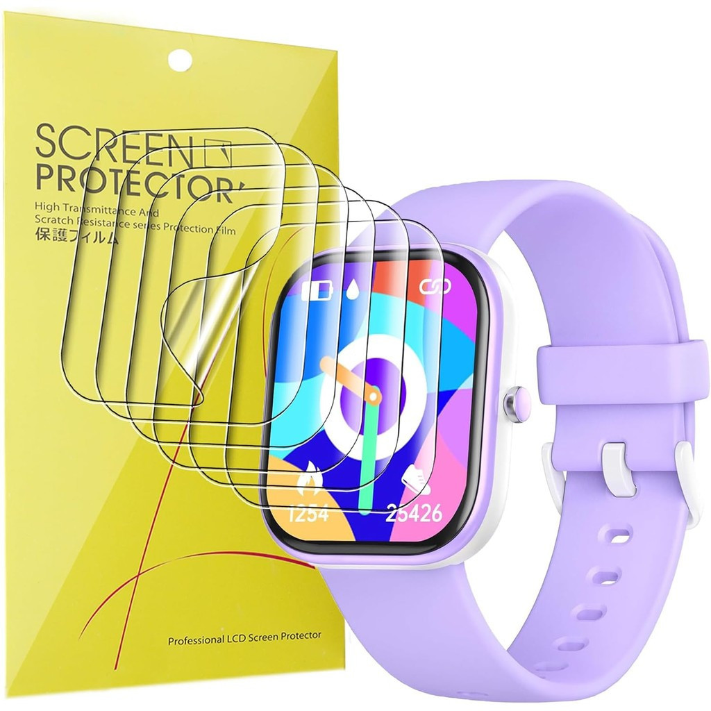 เข้ากันได้กับ Nyonio Smart Kids Watch Screen Protector, [6 Pack] Full Coverage TPU Clear Film เข้ากั