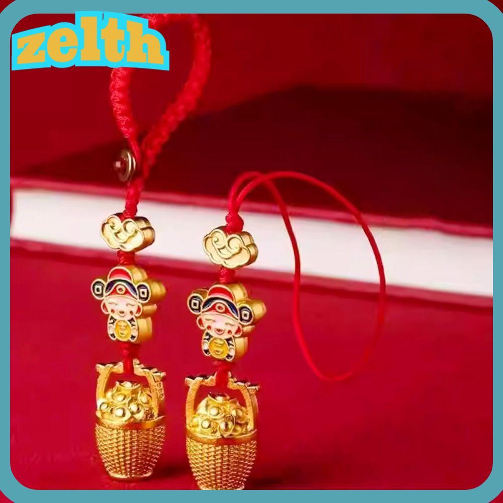 ZELTH ปี Blessing พวงกุญแจ, ของขวัญ Thriving God of Wealth Key Chain, แฟชั่น Fortuna เทศกาลฤดูใบไม้ผลิจีนเชือกเส้นเล็กโทรศัพท์