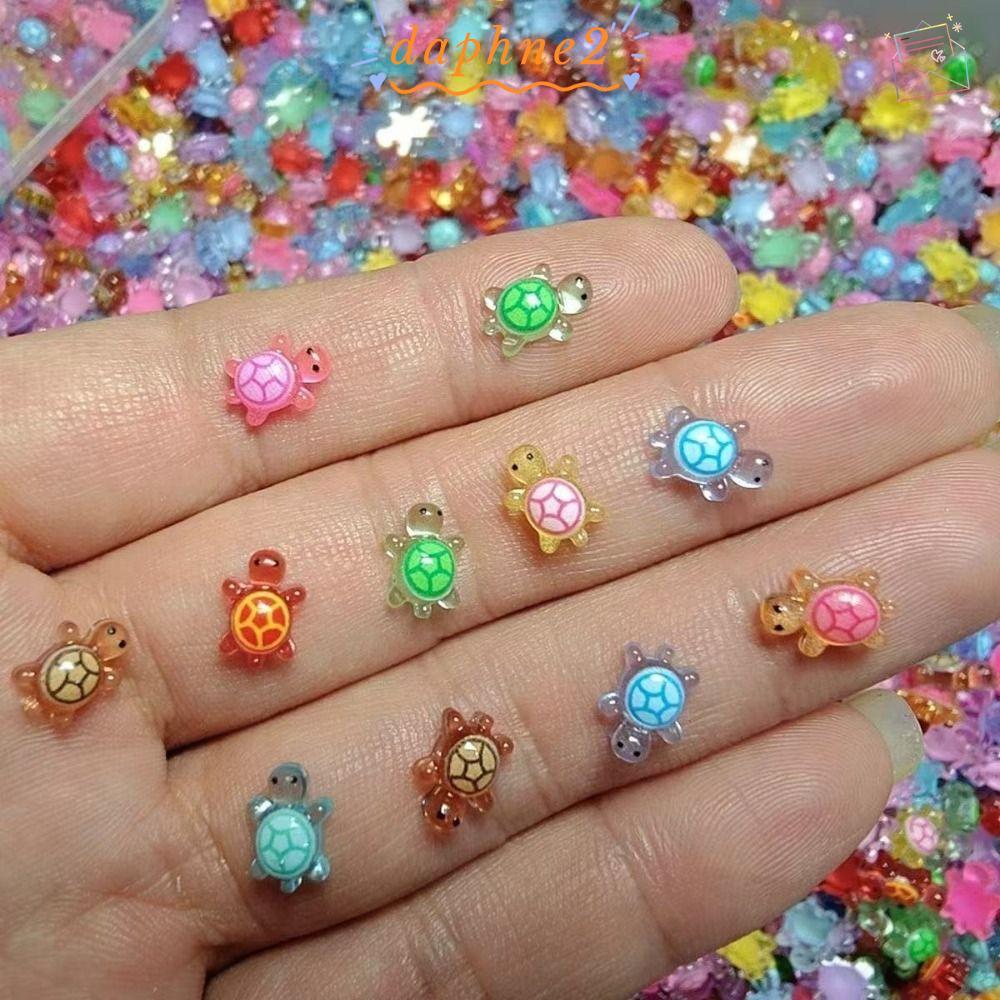 เต่าเรซิ่นขนาดเล็ก 100 ชิ้น สีสวยงาม พร้อมฟังก์ชันเรืองแสงในตอนกลางคืน ตัวละครจิ๋วสำหรับตกแต่งสวนอย่างน่ารัก