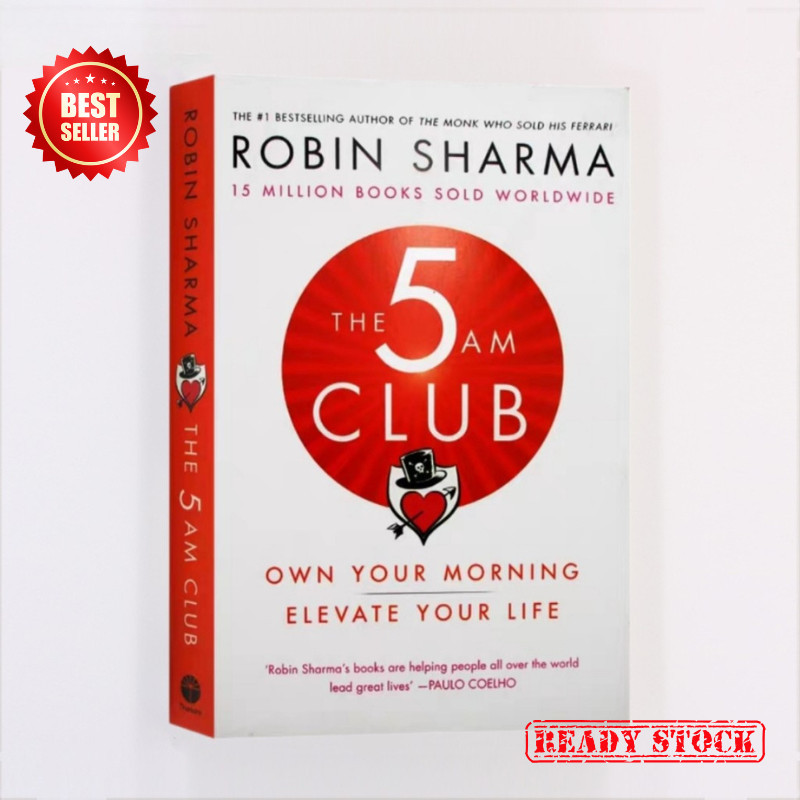 The 5 AM Club : Own Your Morning Elevate Your Life โดย Robin Sharma self help หนังสือนวนิยายภาษาอังก