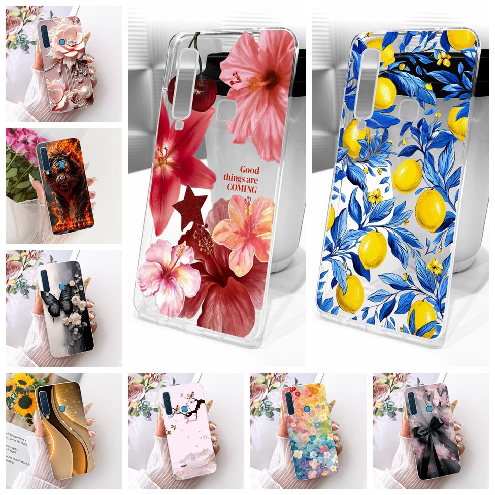 SAMSUNG ฝาครอบใสสําหรับSamsung A9 2018 กรณีSM-A920Fน่ารักแฟชั่นผีเสื้อตลกทาสีสําหรับSamsung Galaxy A