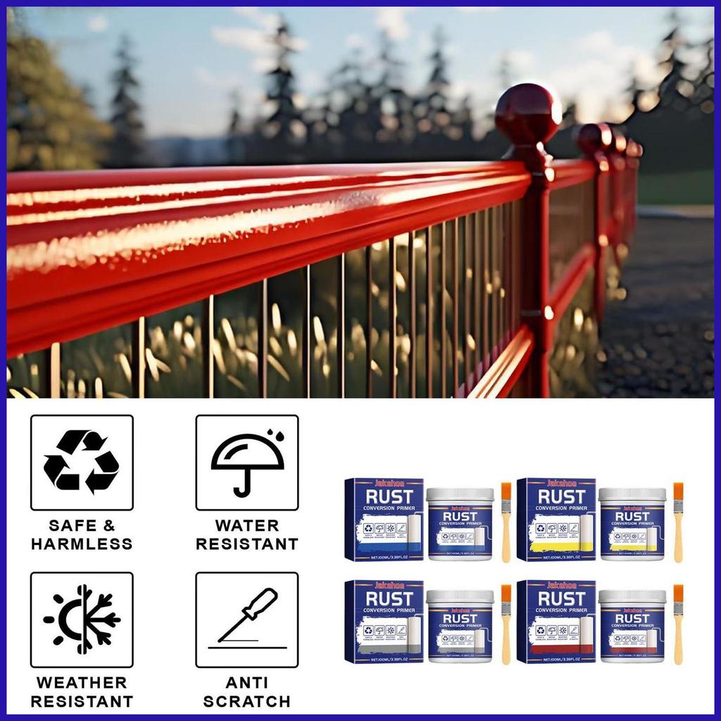 Rust Converter Weatherproof Rust Converter สีแปรง Home Daily Supplies สําหรับอลูมิเนียมล้อหลังคาเหล็