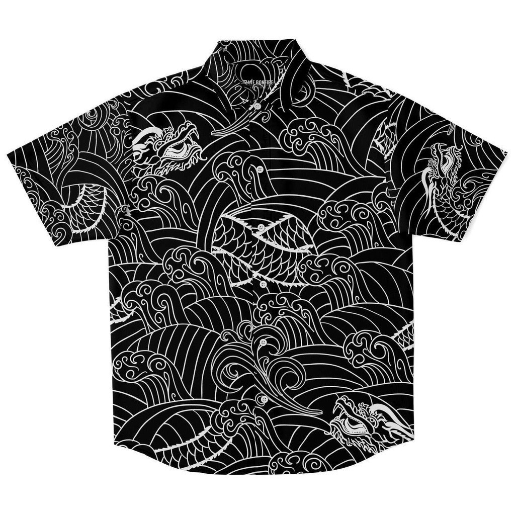 เสื้อเชิ้ตแขนสั้น Summer Asian Dragon Men Top