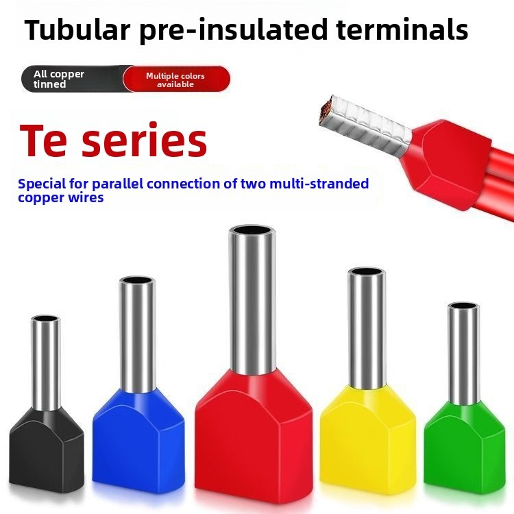 TE0508/1008/1508/7508/2508 Double-Thread Pin-Shaped Tube ประเภทยุโรป Pre-Inflection สายไฟ Cold Press