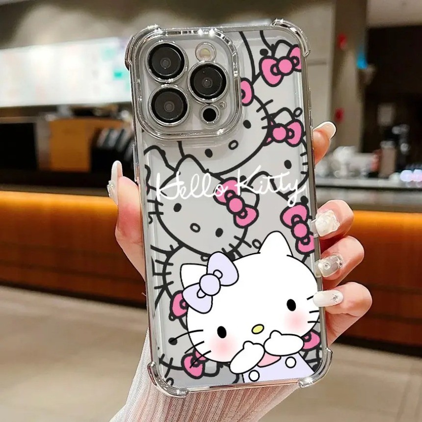 สําหรับVivo Y31 Y21D Y35 Y76 Y77 Y78 Y36 Y27S Y18 Y28 Y29 Y04 Y29S Y400 Proเคสโทรศัพท์สี่มุมถุงลมนิรภัยAnti fall soft Kawaii Hello Kitty Cat Cover ราคา ถูกที่สุด ดีลบีเคเค แกลเลอรีภาพที่ 4