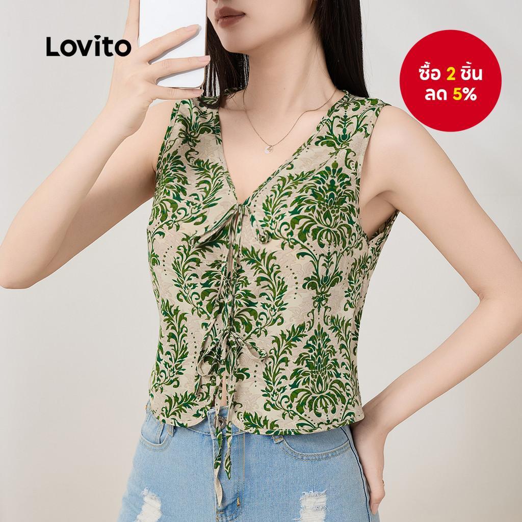 Boho Top Tribal Print Tie ด้านหน้าฤดูร้อน/ฤดูใบไม้ผลิเสื้อกล้ามสําหรับผู้หญิง L129AD422