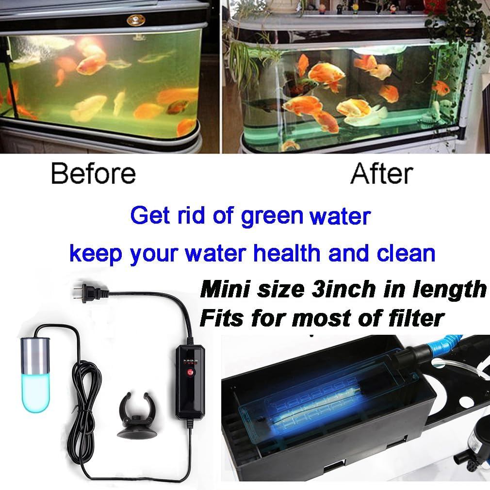 Aquarium UVC Clean Light Algae Clear Green Bloom Clean Fish Tank UVC Water Clean Lamp for Sump Pond 