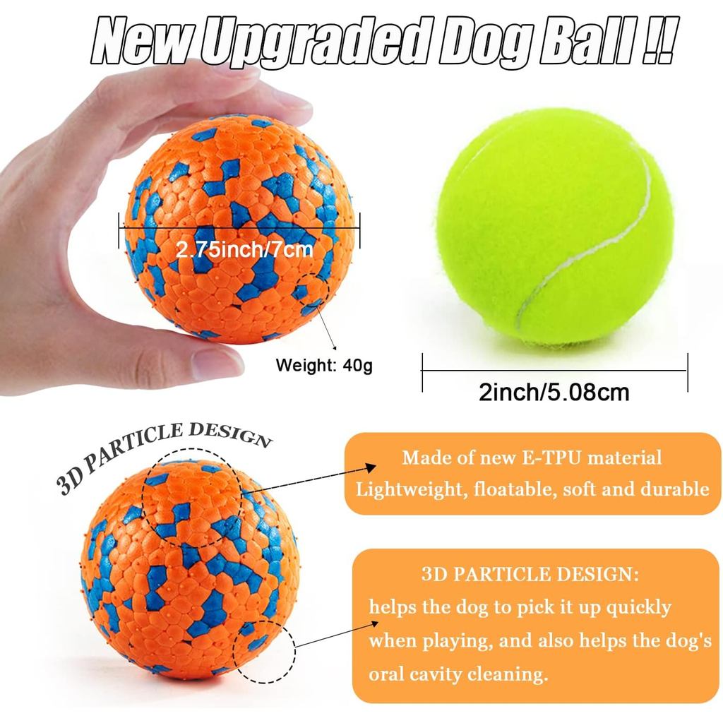Balls Toy for Aggressive Chewers, Indestructible Bouncy Ball, Lightweight & Floating, Durable Chew B