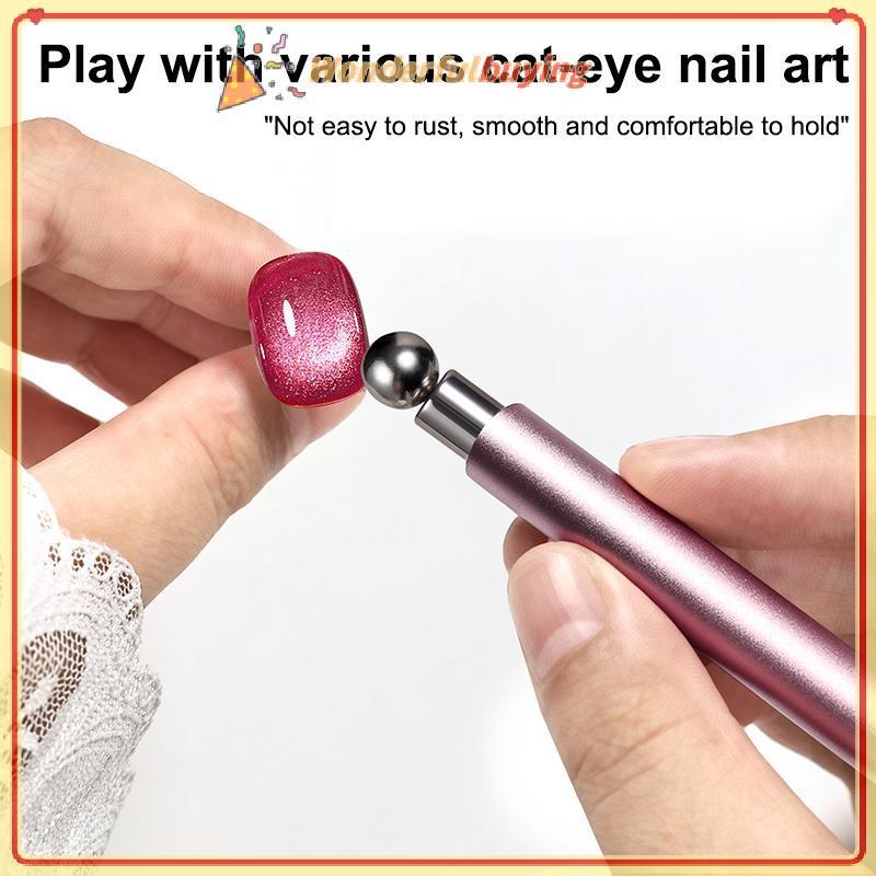 WBTH Double Magnetic Stick สําหรับ Eye Gel Polish เล็บแม่เหล็กเครื่องมือแม่เหล็กปากกาเล็บ Art Design Glitter Effect เครื่องมือแต่งเล็บ Vary – โปรปัง