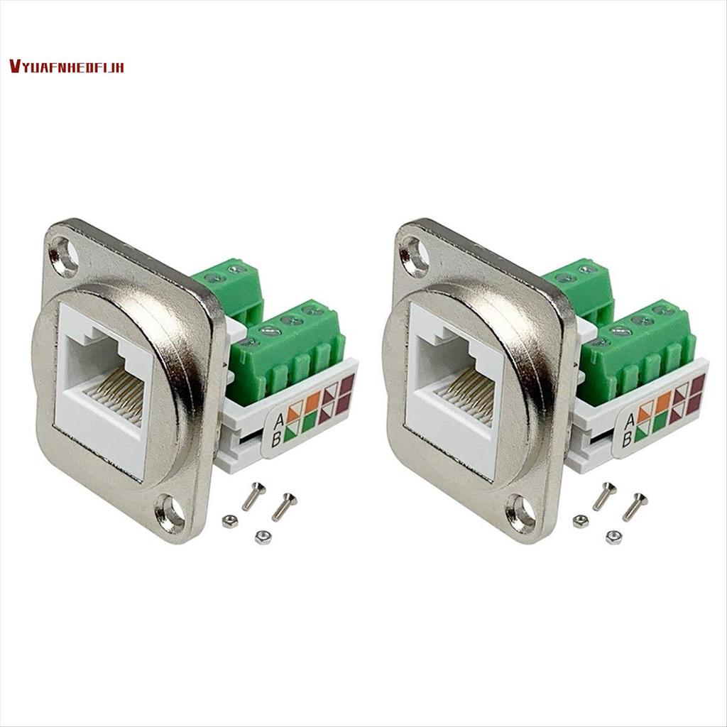2PCS RJ45 แผง Mount สกรู Terminal อะแดปเตอร์, RJ45/8P8C หญิงแผง Mount Connector, RJ45 Solderless Ter