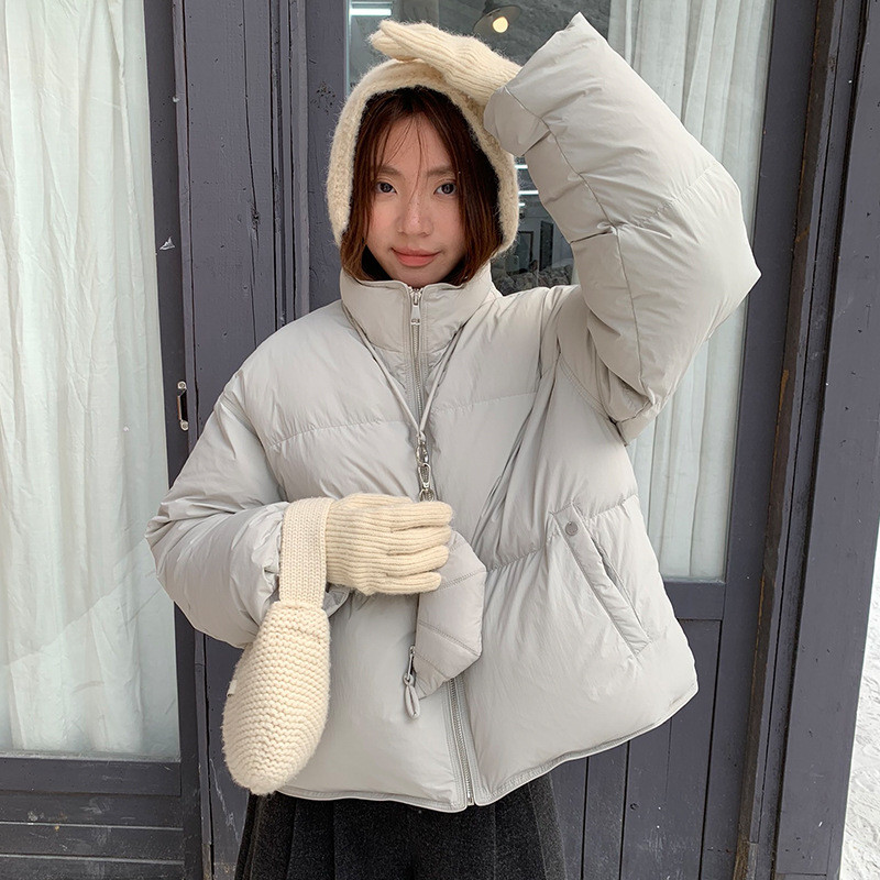 Nai [Accessory Bag] Stand-Up Collar White Duck Down Women 2025 Winter Sweet Korean Style Down Jacket