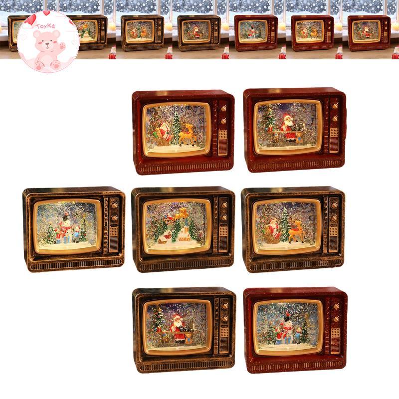 [Whbadguy] Christmas Snow Globe TV Shaped Table Centerpiece Xmas for Indoor Table Party