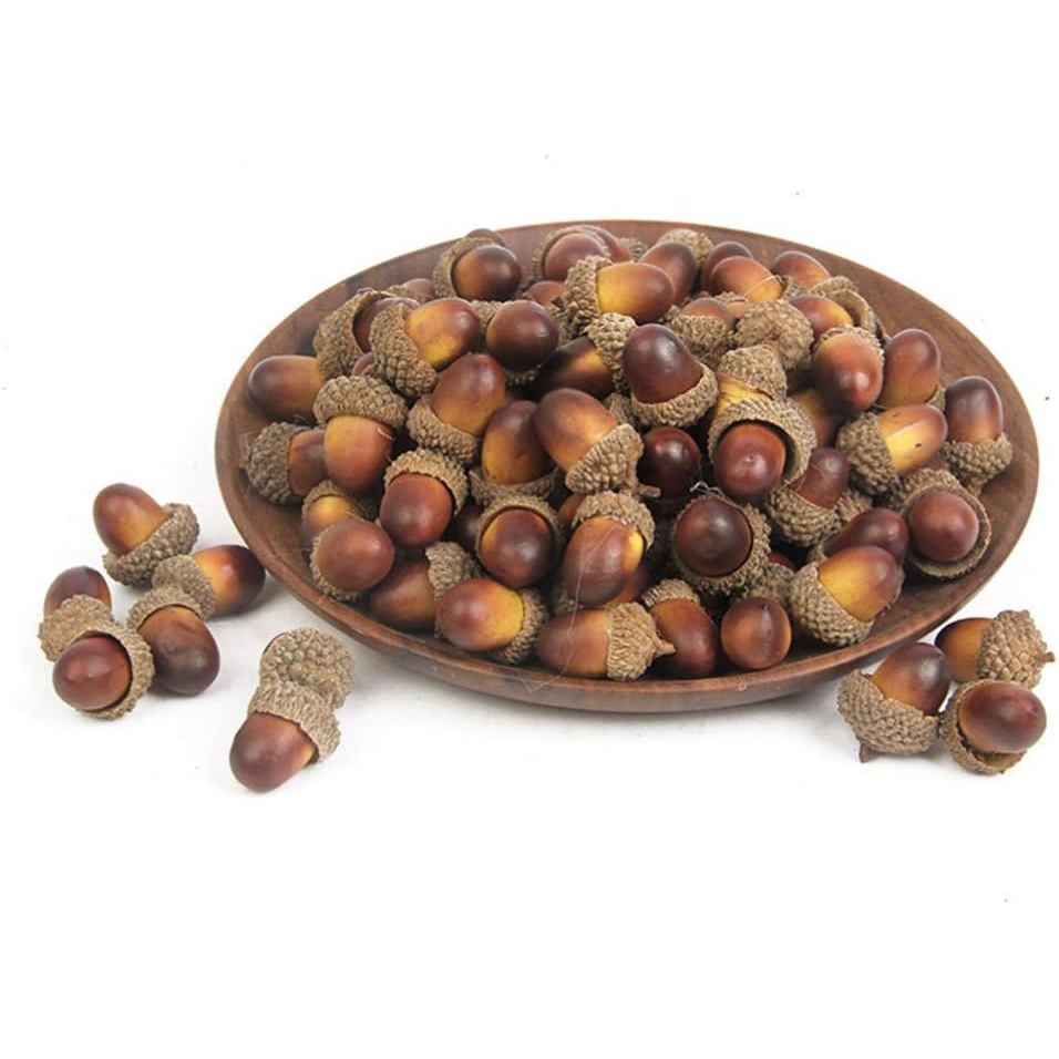 Serroro 60 ชิ้นประดิษฐ์ Acorns, จําลองขนาดเล็ก Acorn ปลอม Nutty Craft Acorns Mini สําหรับ DIY Crafti