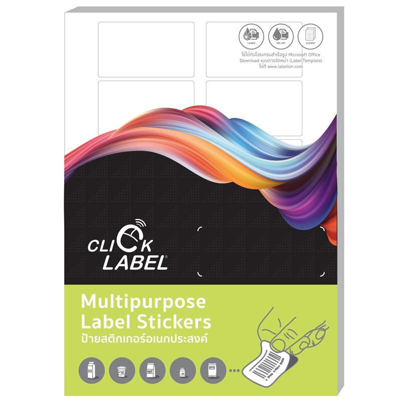 CLICK LABEL ป้ายสติกเกอร์คอมฯ 55x30มม. ชนิดขาวด้าน 50 แผ่น/แพ็ค, 1,350 ป้าย/แพ็ค