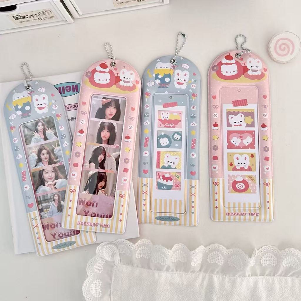 Maiden เค้กกระต่ายชีวิตสี่ Gird PVC ผู้ถือบัตรจี้แถบยาว Idol 4 ตัดจอแสดงผลมินิการ์ด